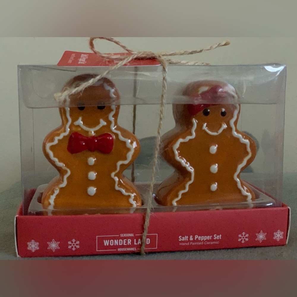 Super Cute 🥰 Gingerbread Man and  Girl Salt & Pepper Set - NEW
